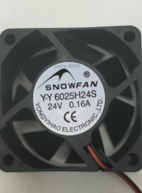 SNOWFAN YY6025H24S 6025 散热风扇 6CM 双滚珠风扇 直流风机