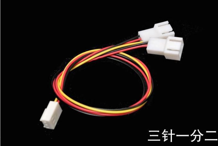主板3pin扩展线一分二电源线延长线解决3针插头不足CPU风扇安装