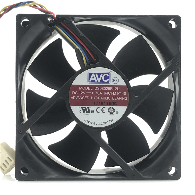 原装 AVC 8025 8CM DS08025R12U 12V 0.70A 4线pwm温控 液压风扇