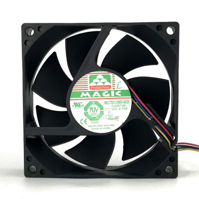 原装 MAGIC MGT8012MR-W25 8025 12V 0.15A 4线散热风扇