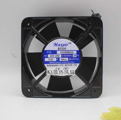 Maxair BT220 P/N:15050B2HL 220-240V 0.22A 34W 17cm轴流风机