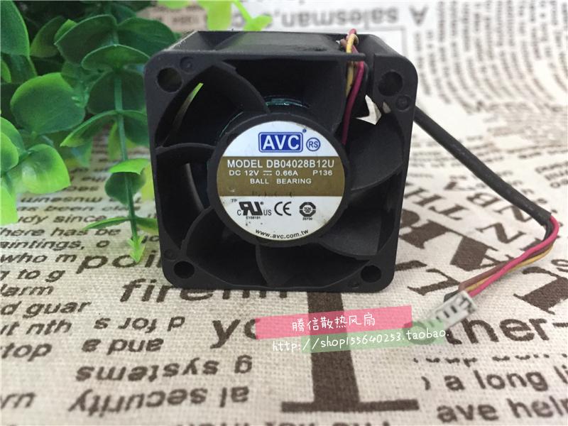 原装正品AVC DB04028B12U 4CM 4028 12V0.66A双滚珠4线服务器风扇
