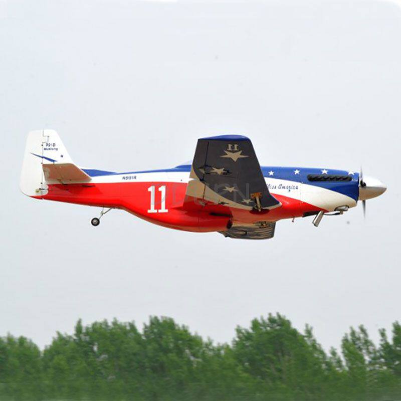 P-51D 35-60cc汽油机2200mm轻木蒙皮遥控模型油动飞机 成人航模