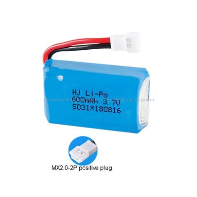 3.7V 600mAh 20C锂电池MX2.0-2P正向 适用Syma司马X9四旋翼飞行器