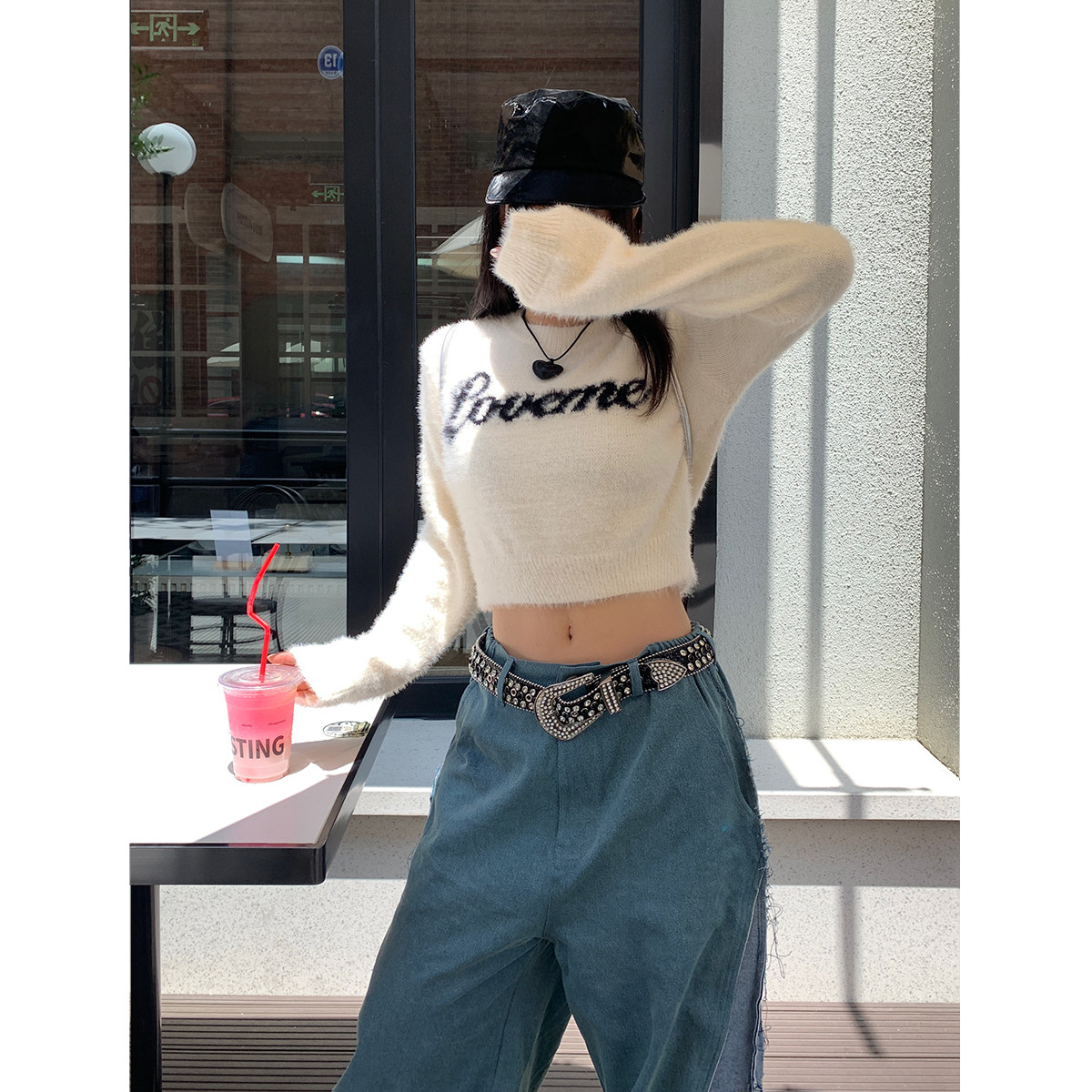 A372-S323-P69 Winter New Fluffy High Quality Short Sweater American Women's Control 89_voghion.com