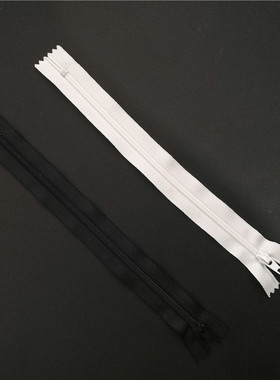 包包拉链20厘米手工编织diy材料包防开防滑拉锁头闭尾黑白色配件