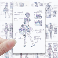17张二次元动漫人物OC兔服贴纸手绘插画服装设计灵感素材装饰贴画