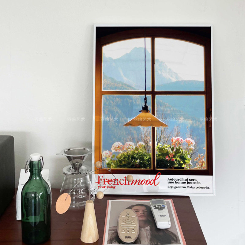 ins风唯美窗外风景艺术海报 现代简约小清新法式家居背景装饰画心