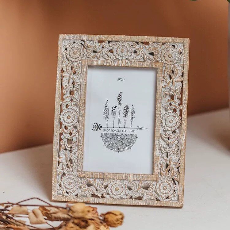 法式复古创意相框北欧卧室客厅玄关民宿摆件树脂雕花装饰
