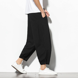 夏季风民族风九分复古阔腿棉麻萝卜裤灯笼裤220-1-MK857-P40，男装休闲裤，四季星座220-1