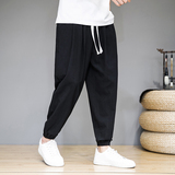 风夏季新款刺绣薄款透气棉麻休闲大码哈伦裤灯笼裤MK288-P55，男装休闲裤，四季星座220-1