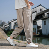 风直播品质男士夏季中式潮牌冰丝薄款休闲大码裤子M813-P65，男装休闲裤，四季星座220-1