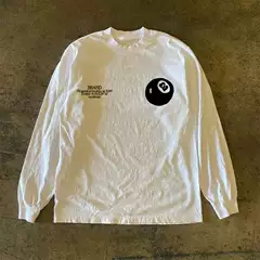 BuettiKer 310g heavyweight pure cotton 2025 new American retro billiards printed long sleeved T-shirt top