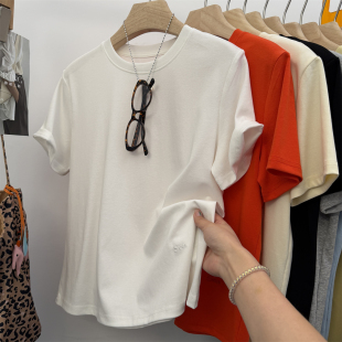 舒适透气基础正肩显瘦纯色女上衣 T恤 木马家 春夏糖果色百搭短袖