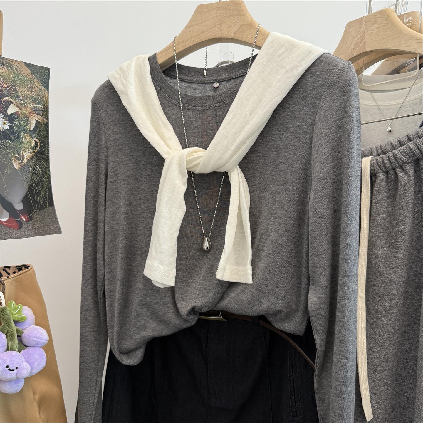 多色基础百搭款天丝羊毛T恤