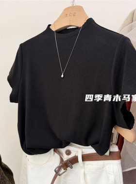 适合秋冬内搭的小高领短袖打底