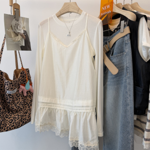 可调肩带天丝背心裙女上衣 叠穿吊带打底衫 木马家 2026年初春新款