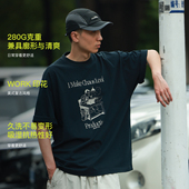 PINSKTBS「印花T」2025新款 休闲宽松纯棉圆领WORK印花短袖 T恤男