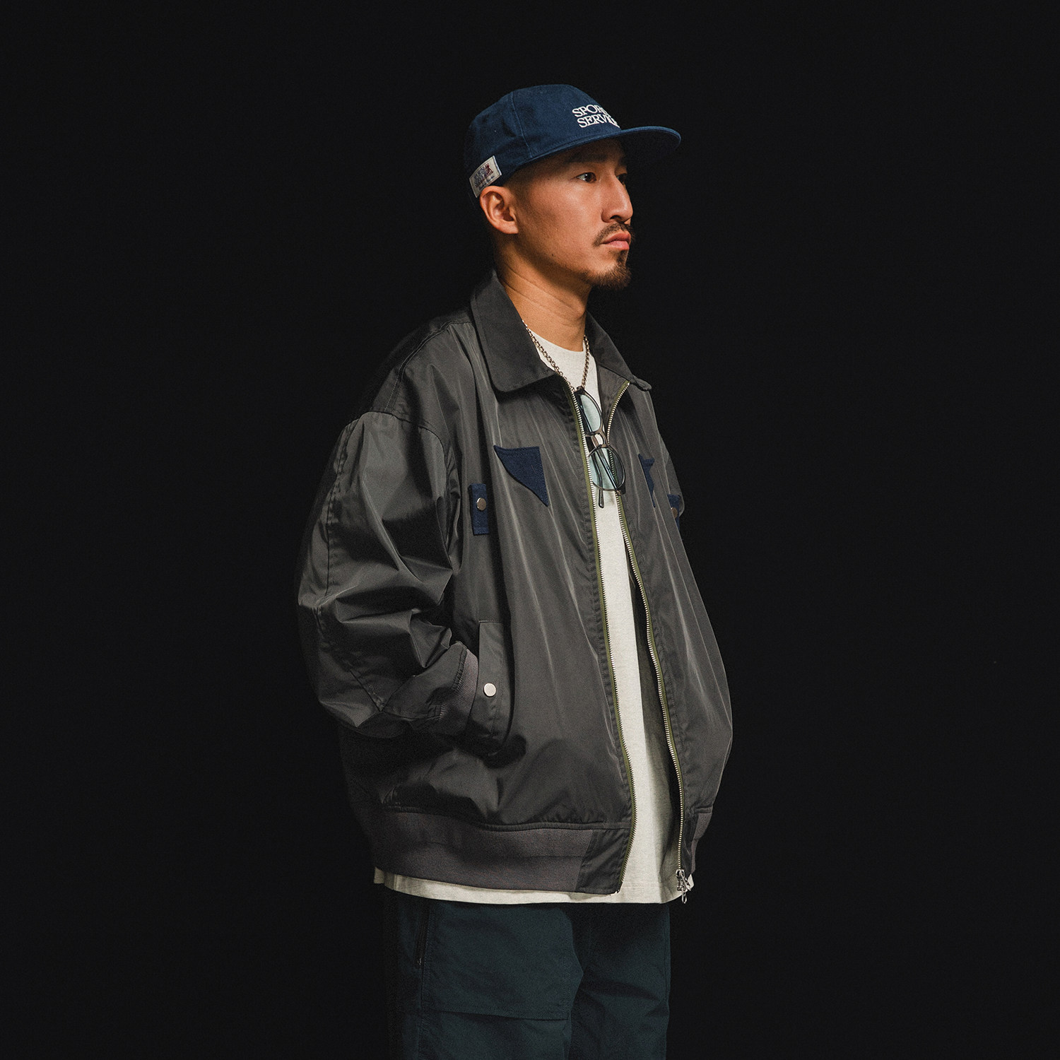 PINSKTBS休闲茄克日系Bomber MA1翻领落肩夹克机车