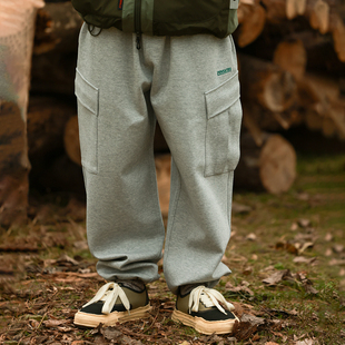 休闲长裤 PINSKTBS 新款 束脚运动裤 23AW秋冬宽松显瘦大口袋卫裤