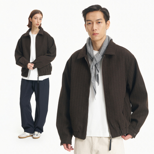 PINSKTBS「条纹哈灵顿」25秋冬休闲宽松户外条纹哈灵顿夹克外套男