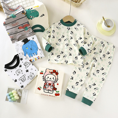 儿童内衣套装纯棉秋季新款男童家居服宝宝保暖女童秋衣秋裤童装