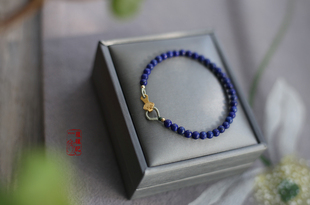 【蕴禅记】天然青金石手链 如意扣 小珠珠款 真正天然