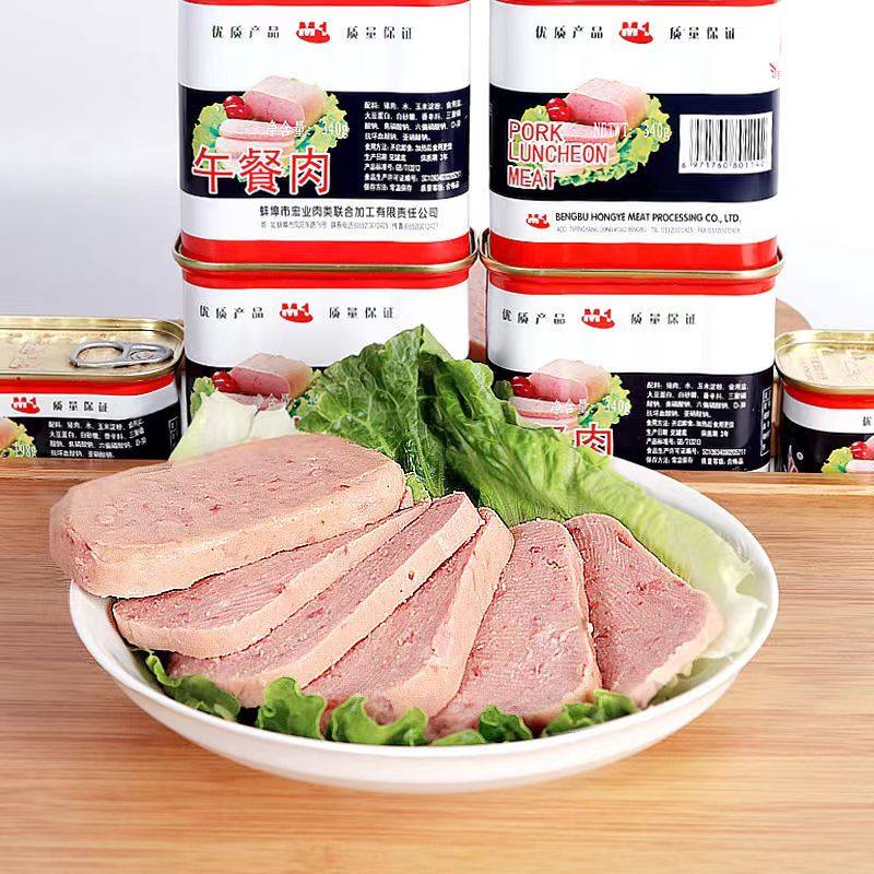 蚌埠特产淮河午餐肉340g常温即食早餐火锅肉罐头火腿罐装包装食品