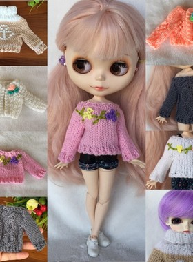 玩具 女孩 licca Blythe心怡娃娃azone人偶doll 6分手工编织毛衣