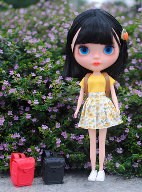 玩具 女孩 Blythe 6分玩偶BJD 心怡娃娃doll 人偶 背包 仿真 书包