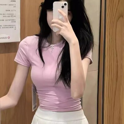 lulu同款健身短袖螺纹速干休闲