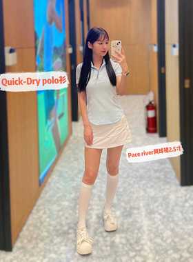 同款Quick冰丝正肩修身速干运动健身翻领短袖T恤夏季透气新款