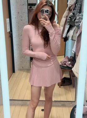 春季新品~ 同款粉varsity风琴裙百褶裙网球裙短裙子Pleated裙