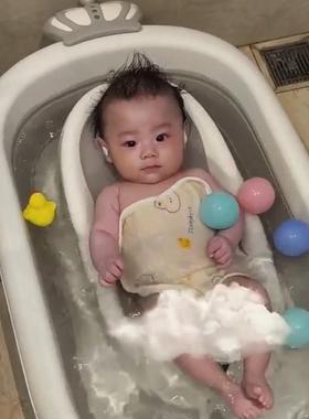婴儿洗澡盆浴盆宝宝可折叠幼儿坐躺大号浴桶小孩家用新生儿童用品