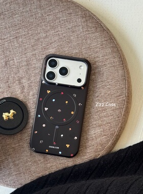 ZZZCASE复古碎花适用于苹果17Promax手机壳防摔ins风菲林16Pro半包磁吸手机壳iPhone15Pro保护套