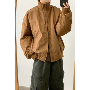 林弯弯美式bomber飞行员夹克外套男女加厚羽绒服廓形棒球服棉衣冬