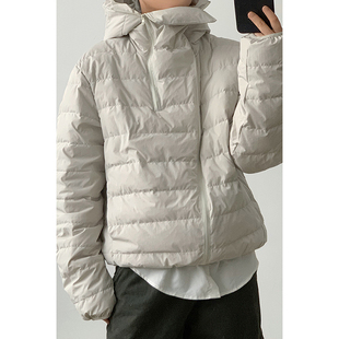 林弯弯不规则拉链排骨羽绒服男女轻量化加厚保暖90白鸭绒棉服棉衣