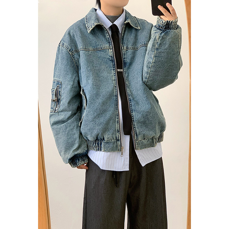 林弯弯美式复古水洗牛仔棉衣男女加厚保暖巴恩风水洗棉服夹克外套,男装,棉衣,淘宝优惠券,粉丝福利购,淘宝优惠卷