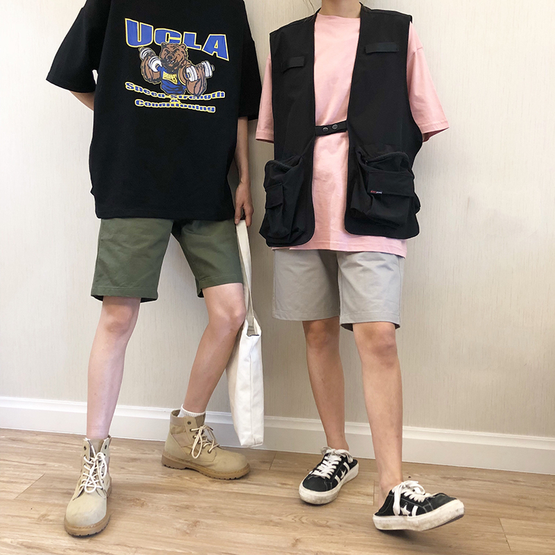 LES˧TÁÖÍäÍäÏļ¾¾üÂÌÉ«°¢ÃÀßÇߴֱͲ¿íËÉÐÝÏй¤×°¿ãÎå·Ö¶Ì¿ãÄÐÅ®