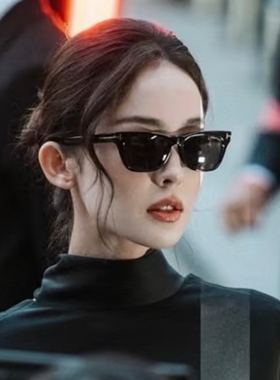 新款方形简约街拍帅气黑色墨镜女