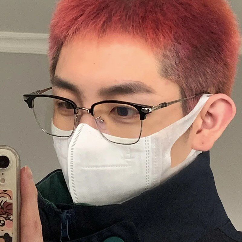 方形帅气斯文败类眼镜时尚商务眉毛框架成熟高级感平光镜配近视男