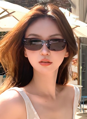 新款Y2K辣妹无框连体猫眼太阳镜
