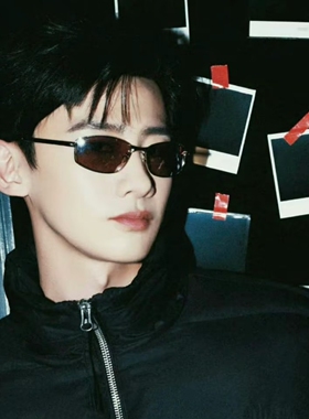 千禧年y2k中古风装饰茶色墨镜男