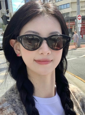2024新款复古猫眼黑色偏光墨镜女