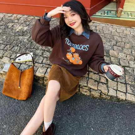 JUNJUN番茄卫衣，加厚绒！绵软舒服温暖氛围感