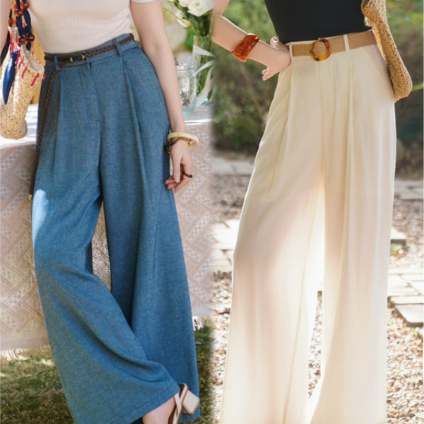 JUNJUN空气裤～（配腰带）超轻凉！不怕皱的直筒阔腿裤