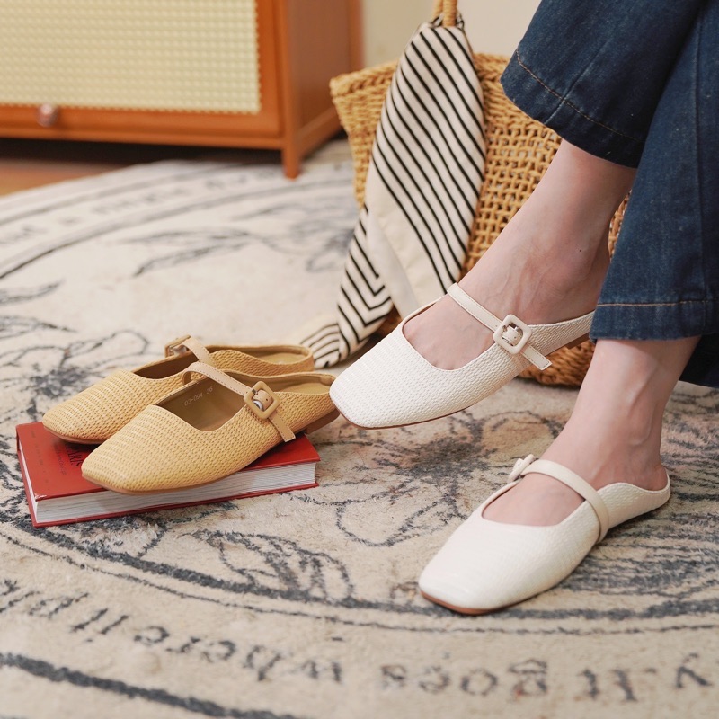 junjun懒人编织半拖 穿鞋不用手～很软不磨脚 两色可选