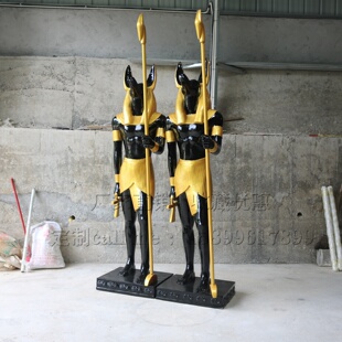 古埃及人物雕像阿努比斯狼人密室逃脱摆件门厅玄关摆放玻璃钢雕塑