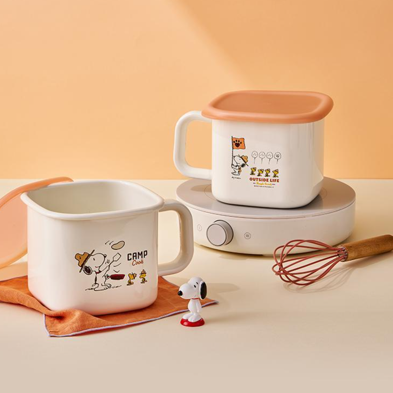 韩国代LocknLock乐扣乐扣联名Peanuts史努比保鲜盒餐盒餐具泡面