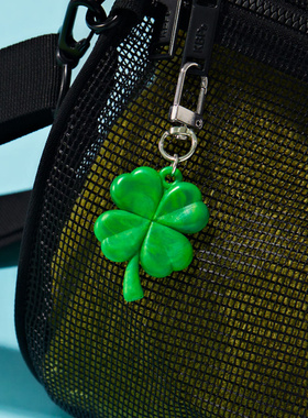 韩国代NoplasticSunday四叶草绿色幸运草哑光环保钥匙扣挂件